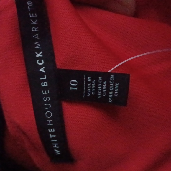 WHBM- tulip sleeve red dress, fitted with stretch,  lined - Picture 5 of 8